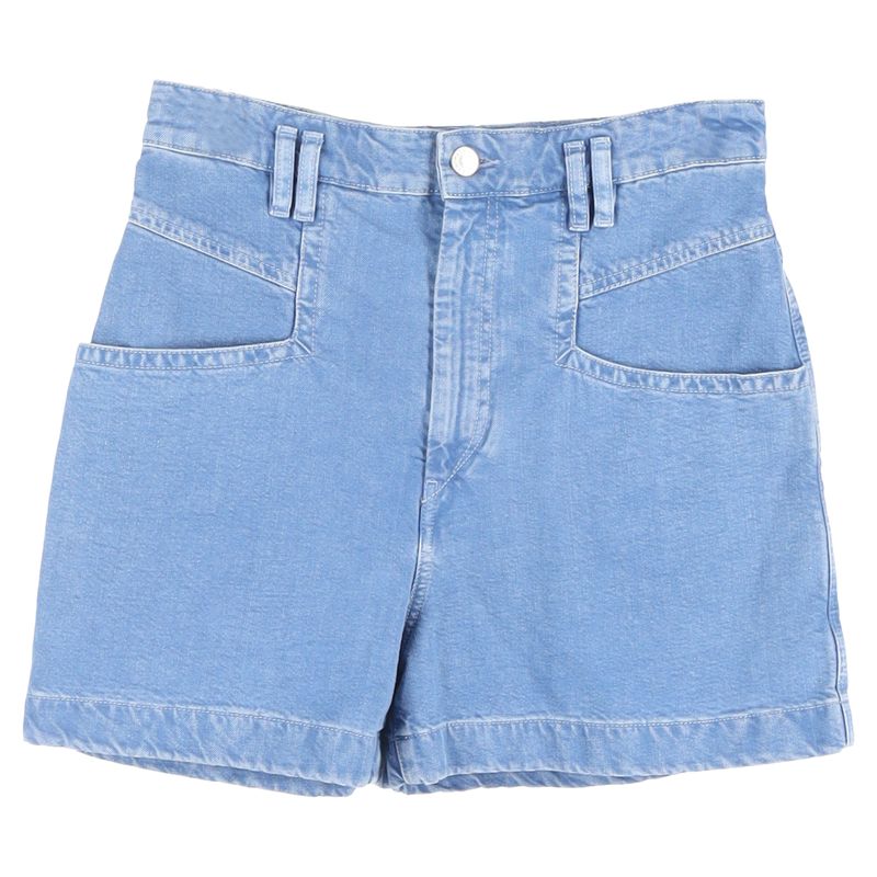 Isabel Marant Esquia High-Waisted Denim Shorts In Light Blue Denim